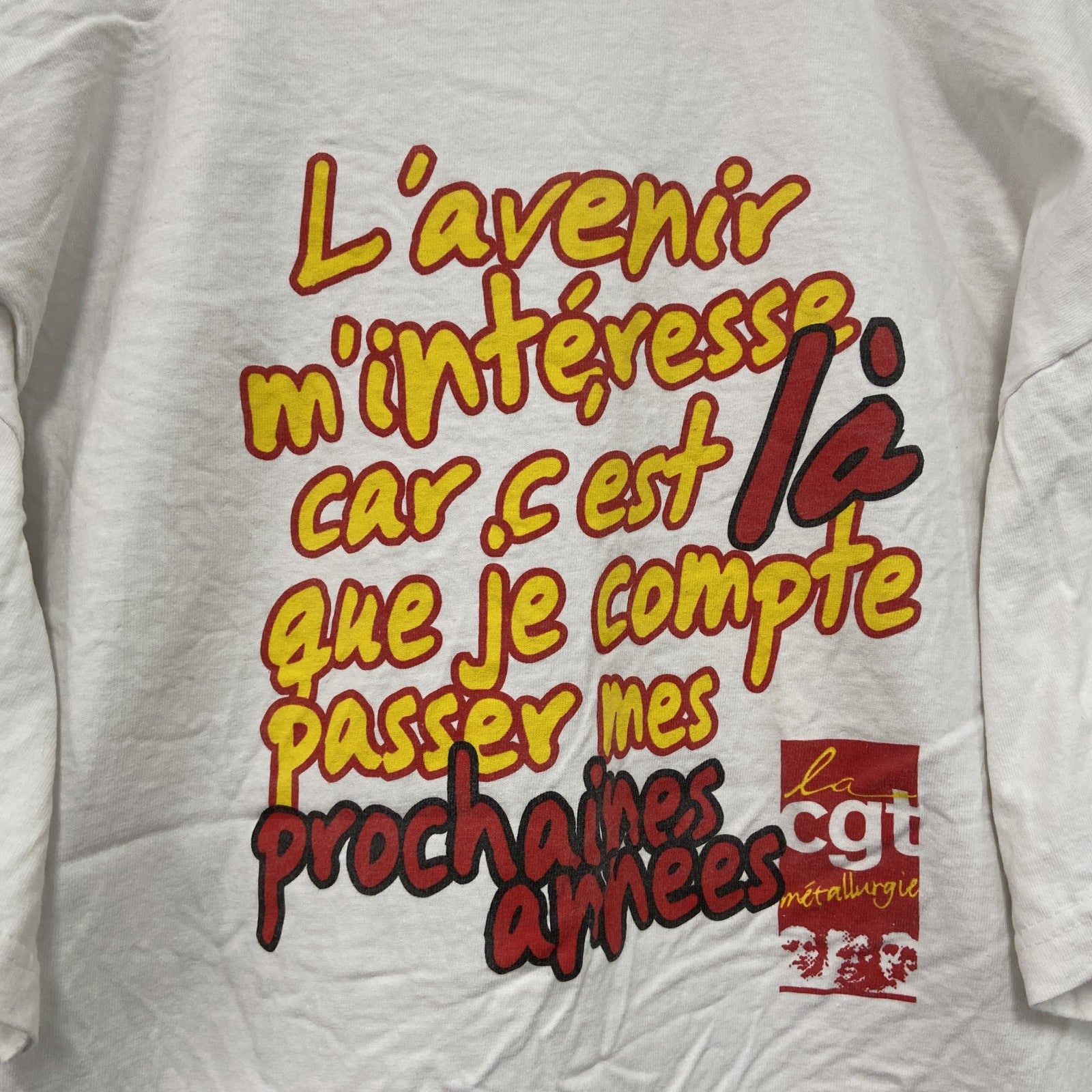 FRUIT OF THE LOOM　フルーツオブザルーム　半袖プリントTシャツ　CGT　白　ホワイト　XLサイズ　古着