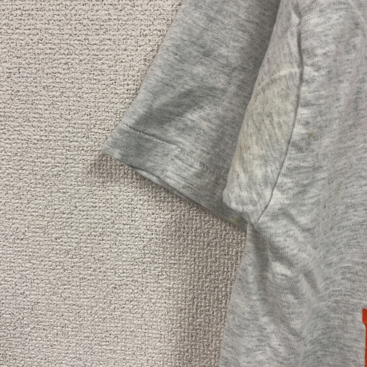 FRUIT OF THE LOOM　フルーツオブザルーム　半袖プリントTシャツ　シングルステッチ　霜降りグレー　Lサイズ カットソー メンズ コットン 古着