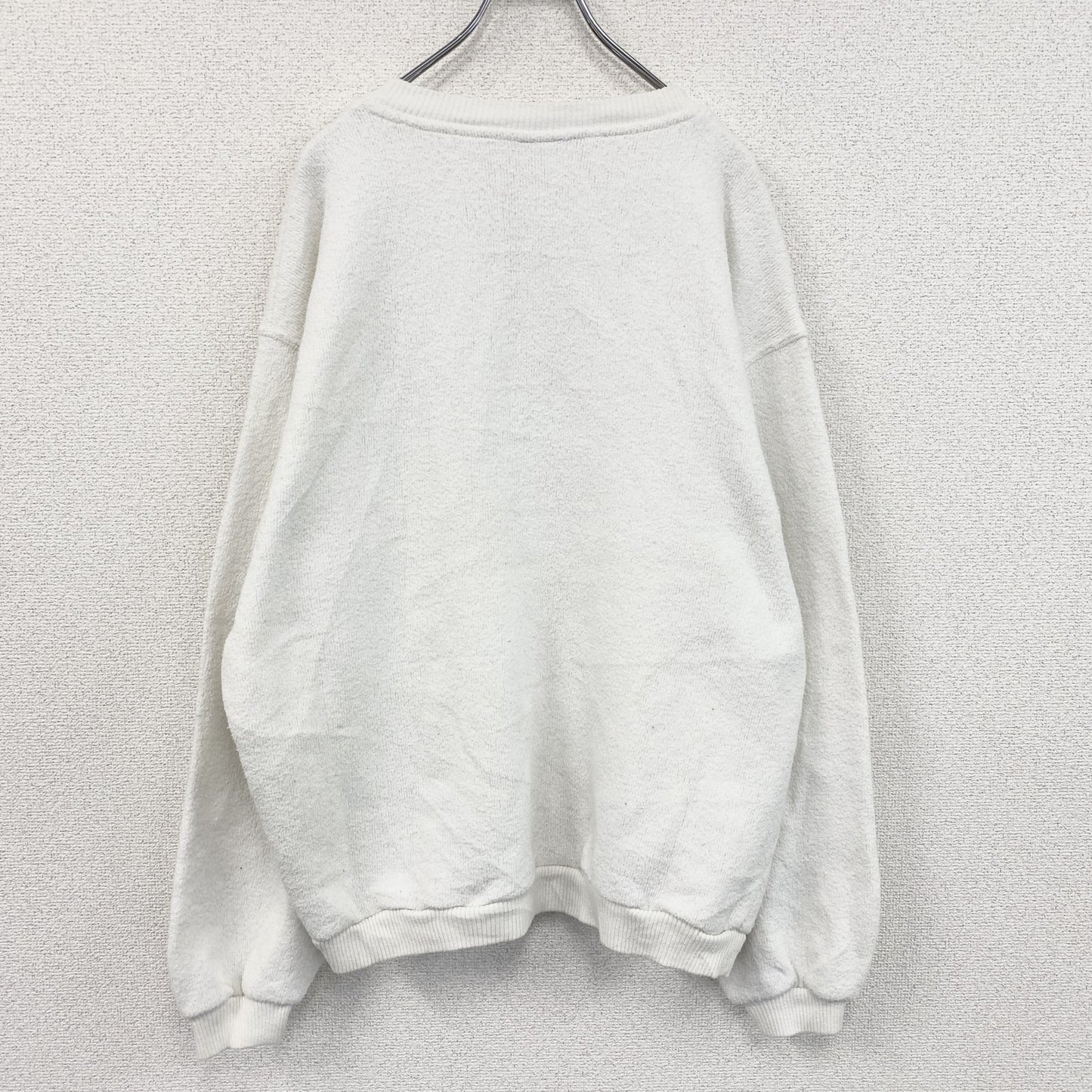 90s　Disney　ディズニー　Mickey Mouse　ハーフボタンスウェット/トレーナー　白　ホワイト　XLサイズ