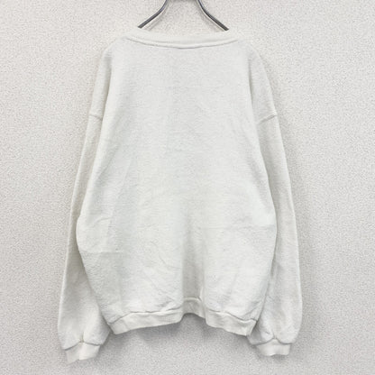 90s　Disney　ディズニー　Mickey Mouse　ハーフボタンスウェット/トレーナー　白　ホワイト　XLサイズ