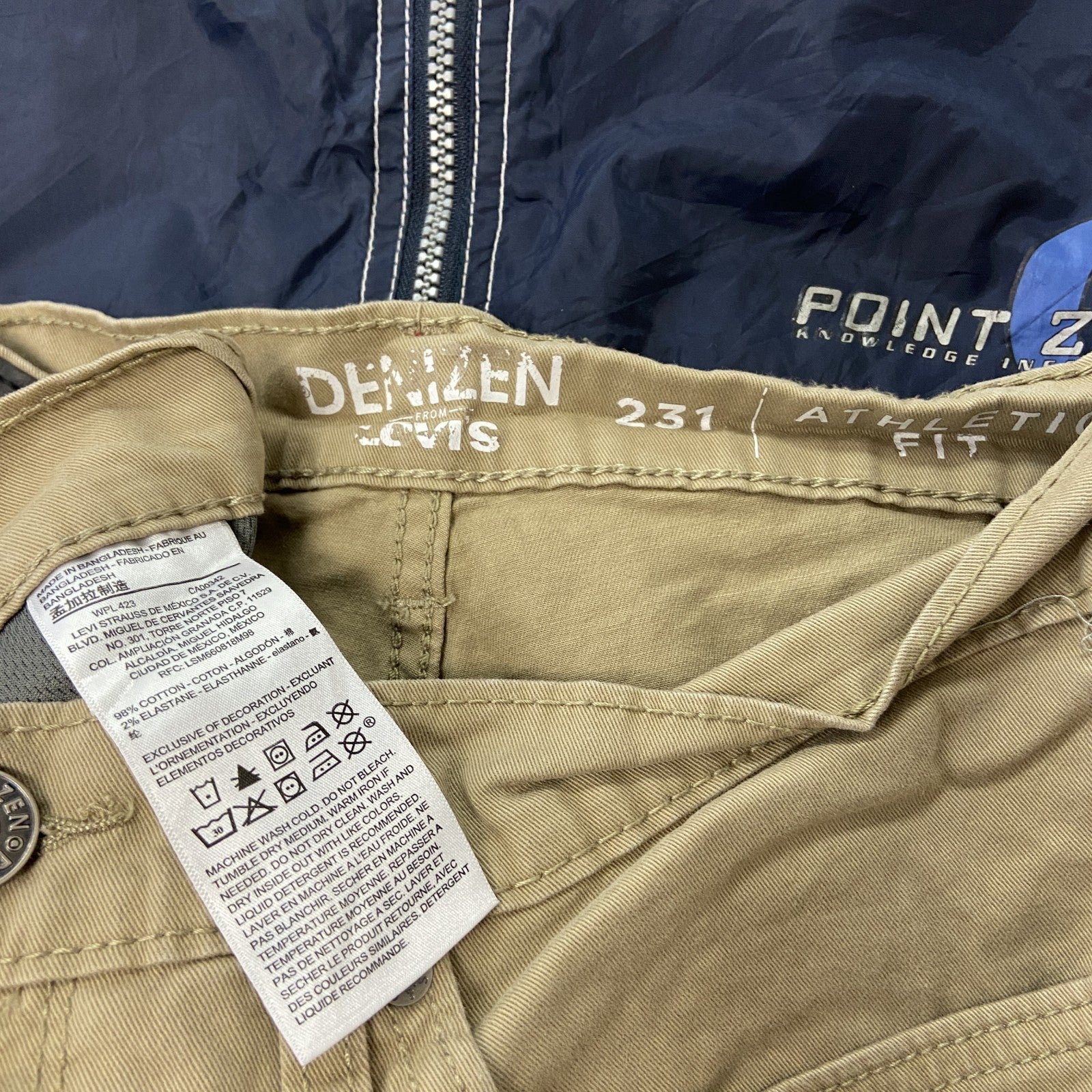 Levi’s　リーバイス　DENIZEN　231　デニムパンツ/ジーンズ　ジップフライ　ベージュ　W34サイズ メンズ コットン 古着