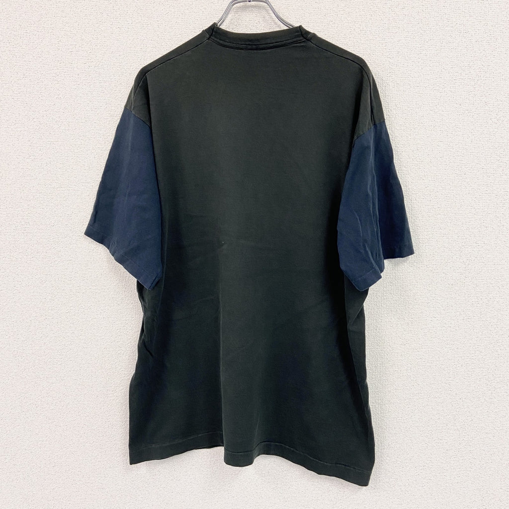 半袖プリントTシャツ　シングルステッチ　黒　ブラック　XLサイズ カットソー メンズ コットン 古着