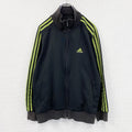 adidas　アディダス　トラックジャケット/ジャージ　フェード　パフォーマンスロゴ　黒　ブラック　Lサイズ スポーツジャケット メンズ コットン 古着