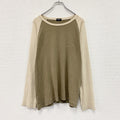 OLD UNIQLO　オールドユニクロ　長袖Tシャツ/ロンT　ラグラン　茶色　ブラウン　ベージュ　Lサイズ　古着
