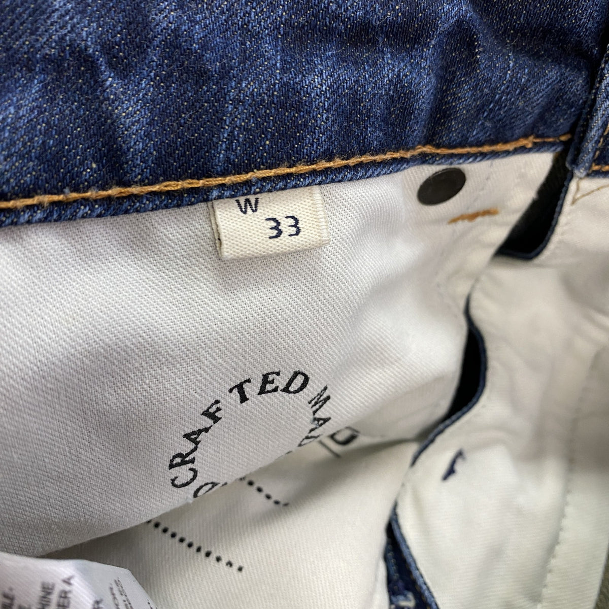 Levi’s　リーバイス　デニムパンツ/ジーンズ　ジップフライ　縦落ち　インディゴ　W33サイズ メンズ コットン 古着