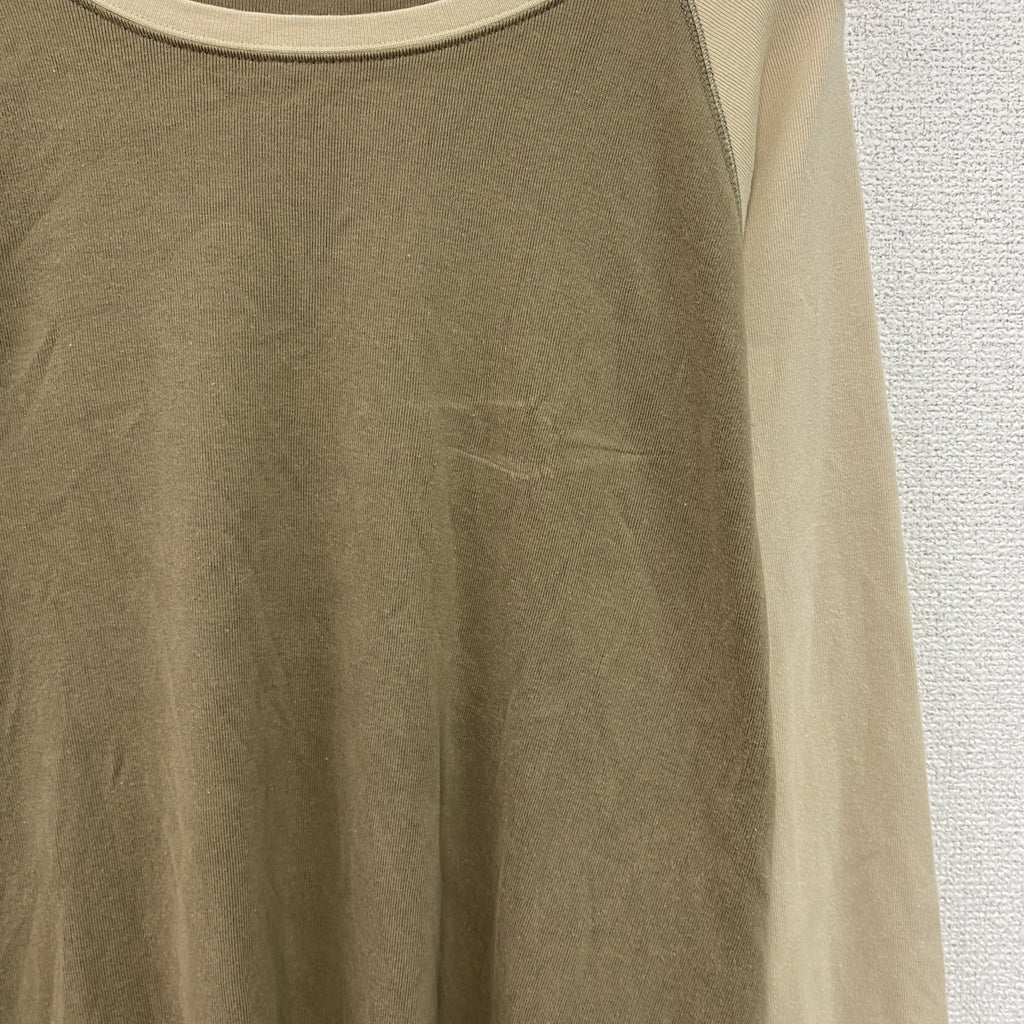 OLD UNIQLO　オールドユニクロ　長袖Tシャツ/ロンT　ラグラン　茶色　ブラウン　ベージュ　Lサイズ　古着
