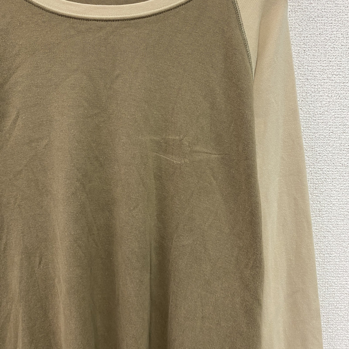 OLD UNIQLO　オールドユニクロ　長袖Tシャツ/ロンT　ラグラン　茶色　ブラウン　ベージュ　Lサイズ　古着