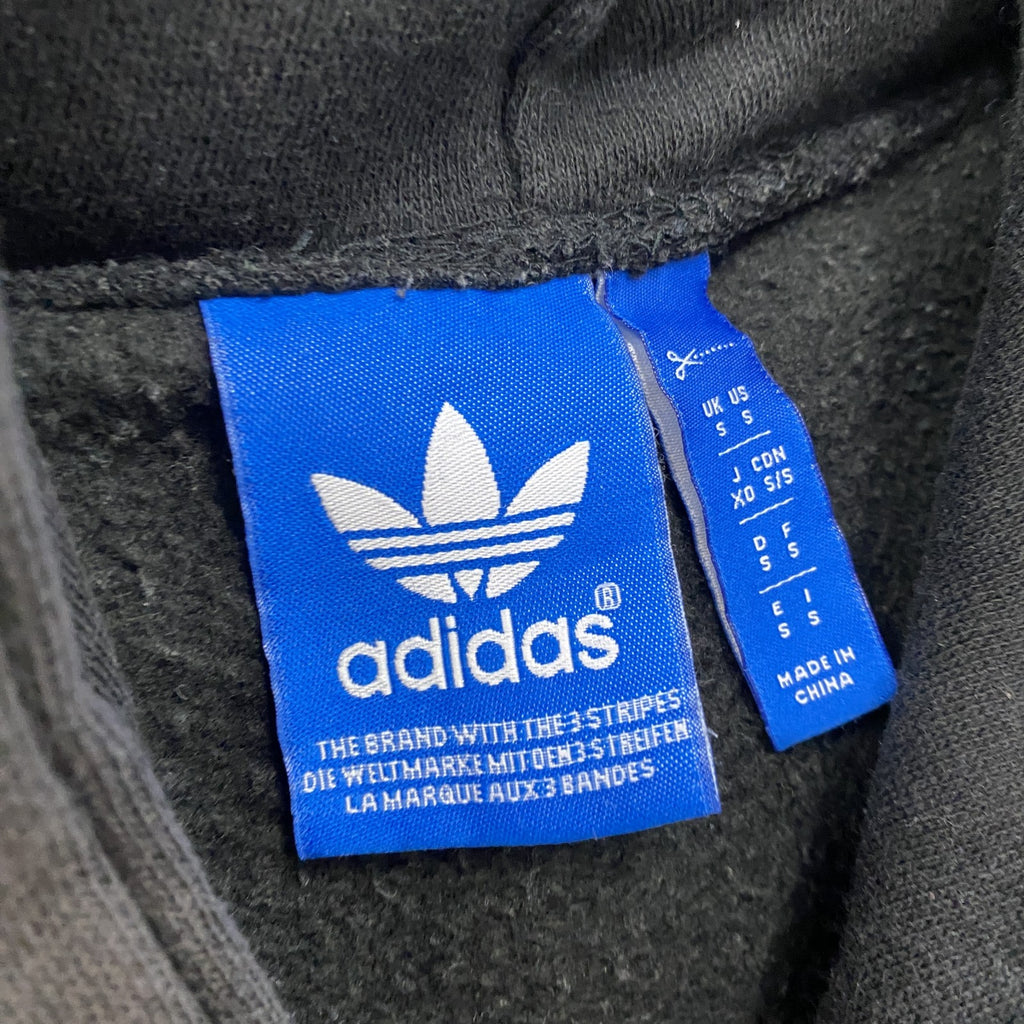 adidas　アディダス　スウェットパーカー/フーディー　黒　ブラック　Sサイズ　古着