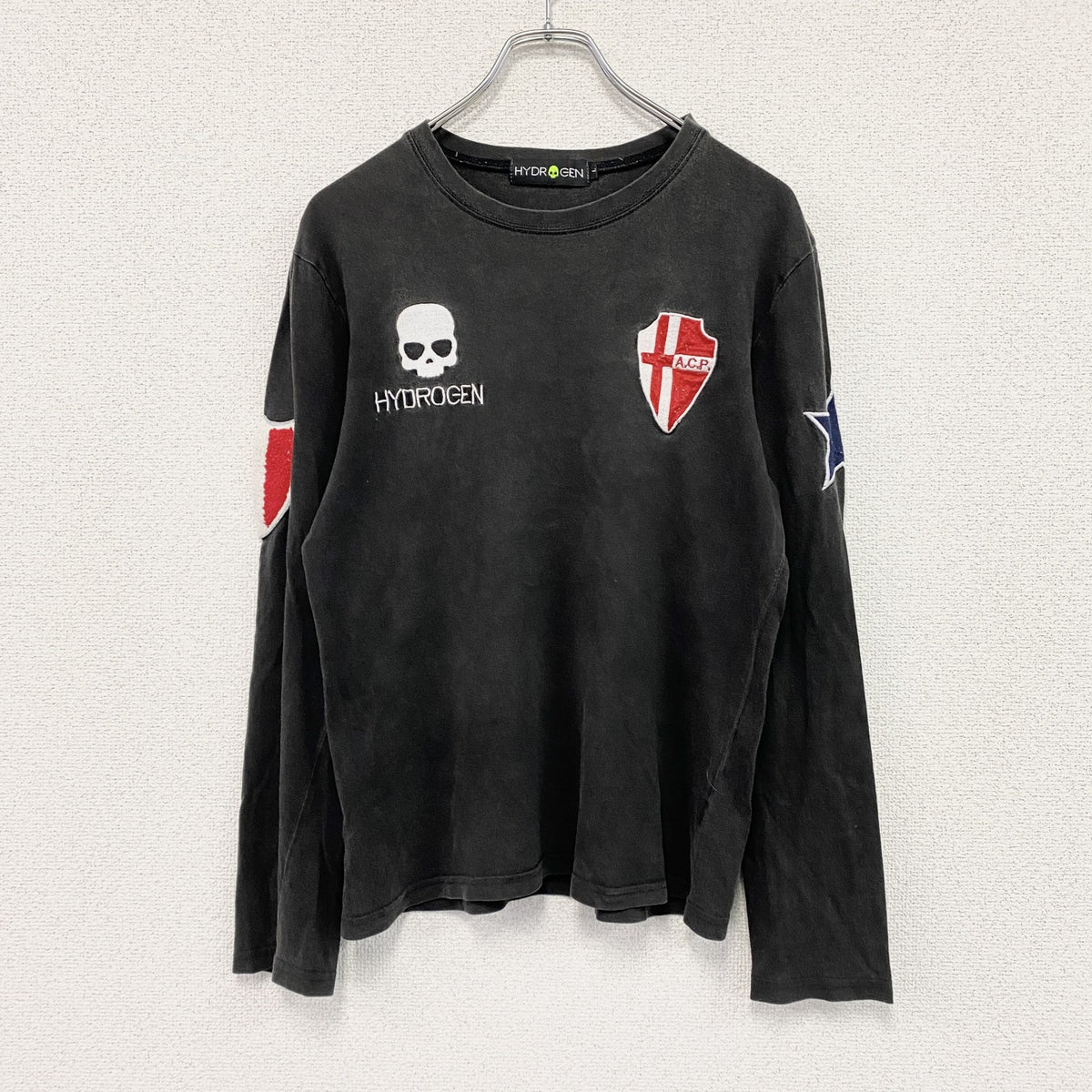 HYDROGEN　ハイドロゲン　長袖Tシャツ/ロンT　黒　ブラック　Lサイズ