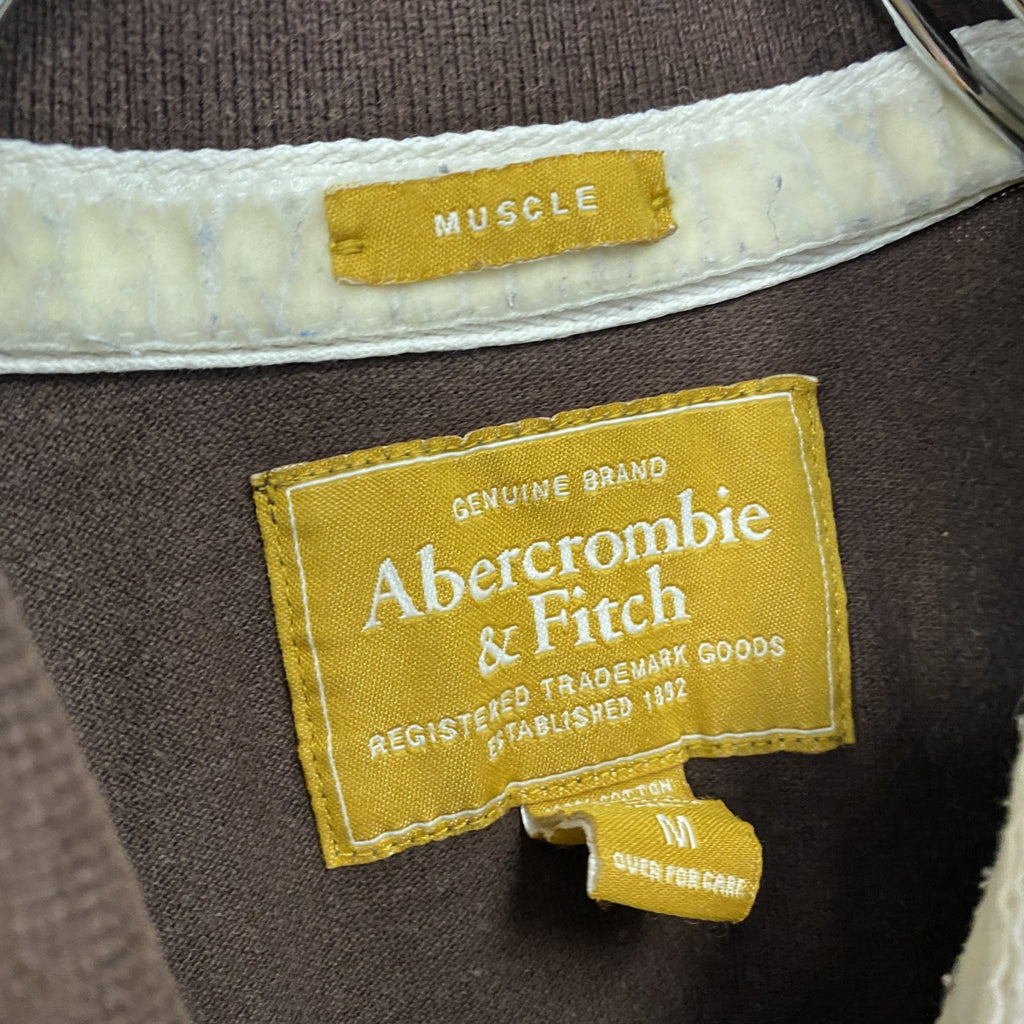 Abercrombie&Fitch　アバクロンビー&フィッッチ　半袖ポロシャツ　茶色　ブラウン　Mサイズ　古着