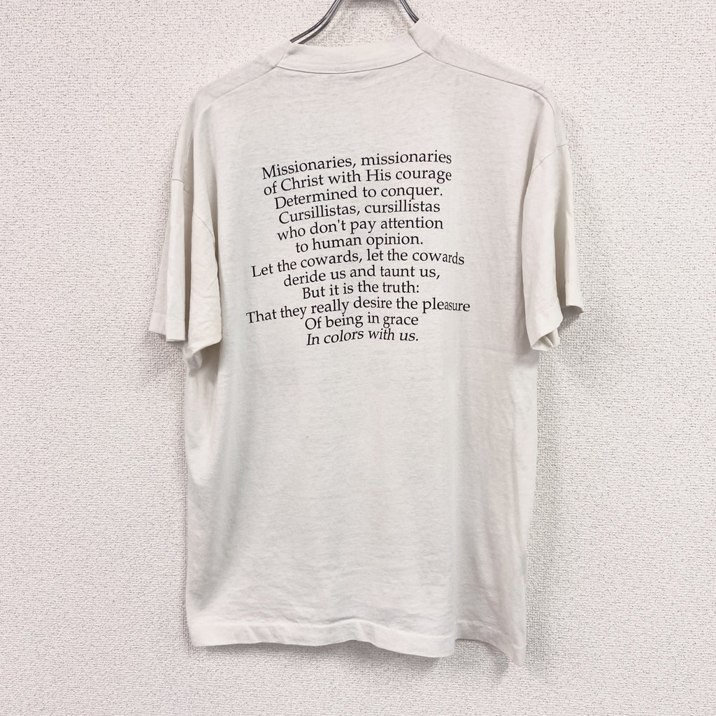 FRUIT OF THE LOOM　フルーツオブザルーム　半袖プリントTシャツ　シングルステッチ　白　ホワイト　XLサイズ カットソー メンズ コットン 古着