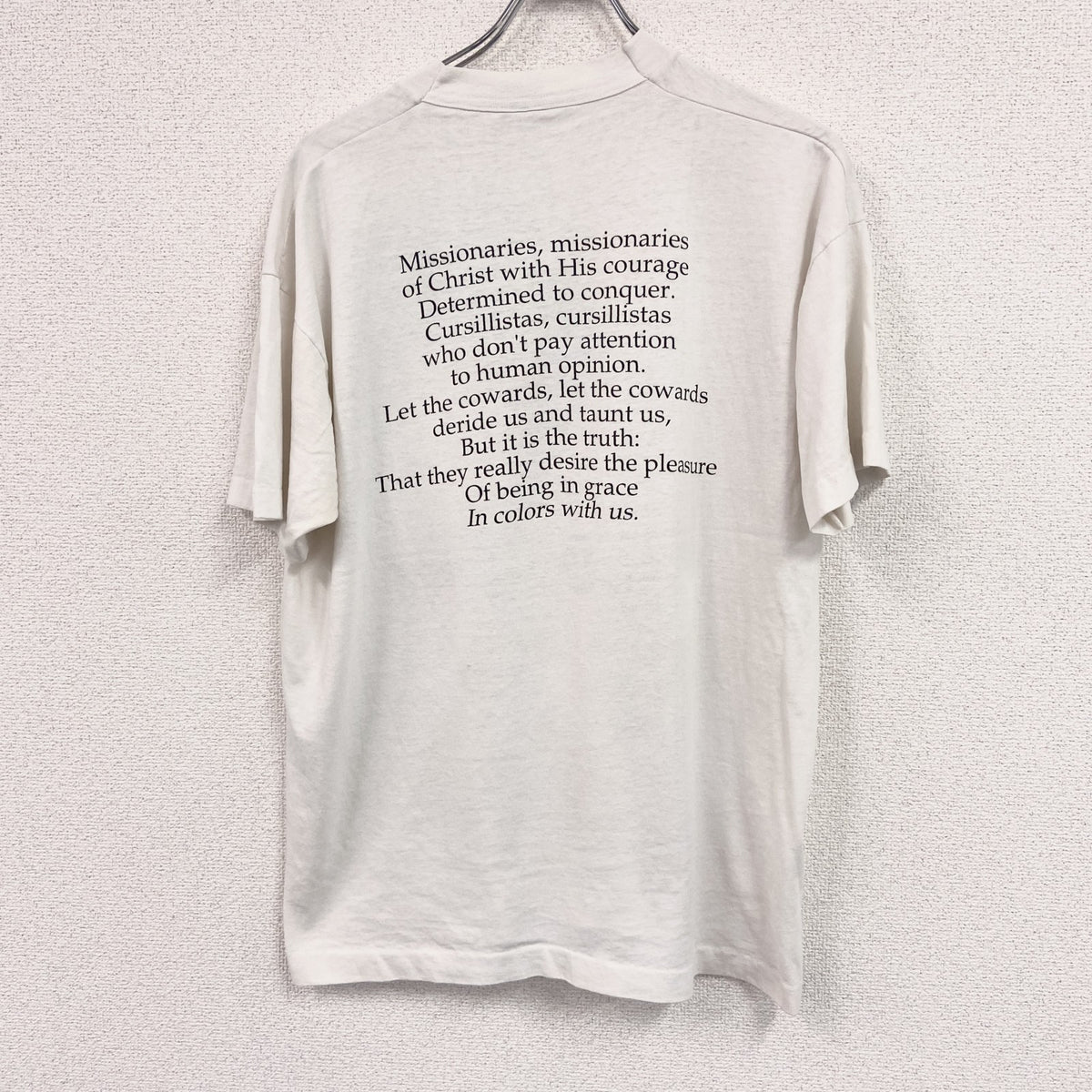 FRUIT OF THE LOOM　フルーツオブザルーム　半袖プリントTシャツ　シングルステッチ　白　ホワイト　XLサイズ カットソー メンズ コットン 古着