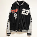 EIGHTBRAND　長袖スタジャン　バックプリント　バラ　ドクロ　黒　ブラック　秋冬服　Mサイズ　古着