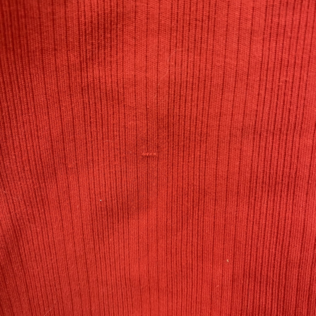 ～00s　Calvin Klein　カルバンクライン　VネックTシャツ　ヴィンテージ　刺繍ロゴ　レッド　Sサイズ　古着