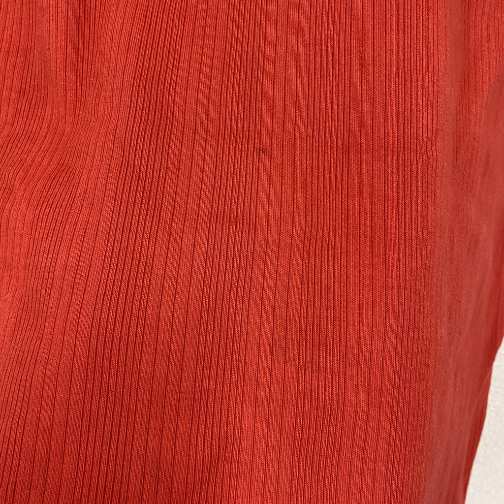 ～00s　Calvin Klein　カルバンクライン　VネックTシャツ　ヴィンテージ　刺繍ロゴ　レッド　Sサイズ　古着
