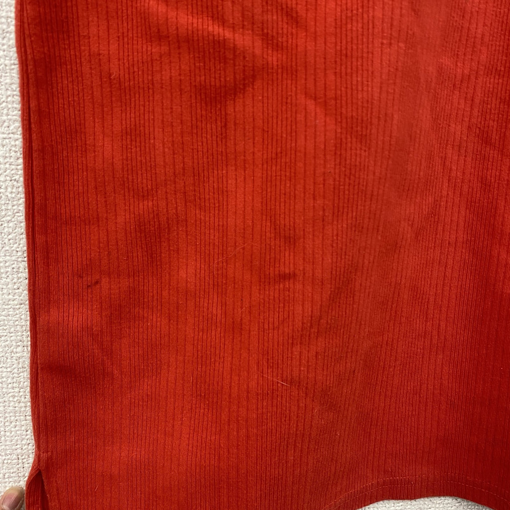 ～00s　Calvin Klein　カルバンクライン　VネックTシャツ　ヴィンテージ　刺繍ロゴ　レッド　Sサイズ　古着