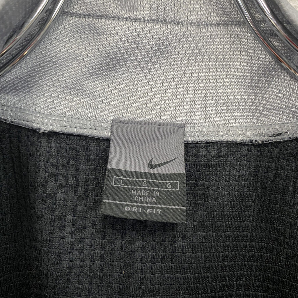 00s　NIKE　ナイキ　DRI-FIT　フルジップベスト　スウッシュ　ヴィンテージ　黒　ブラック　Lサイズ　古着