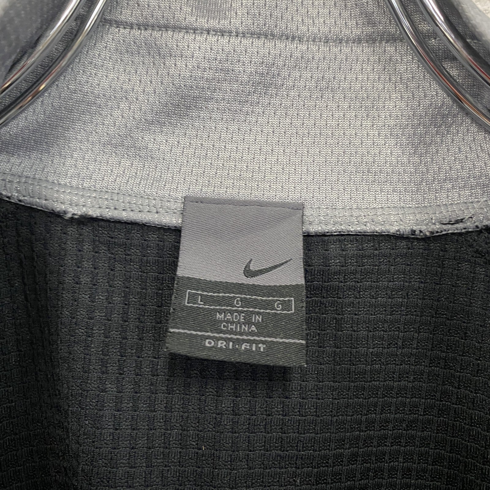00s　NIKE　ナイキ　DRI-FIT　フルジップベスト　スウッシュ　ヴィンテージ　黒　ブラック　Lサイズ　古着