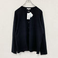 pierre cardin　ピエールカルダン　コットンニットカーディガン　デッドストック　黒　ブラック　42サイズ　古着
