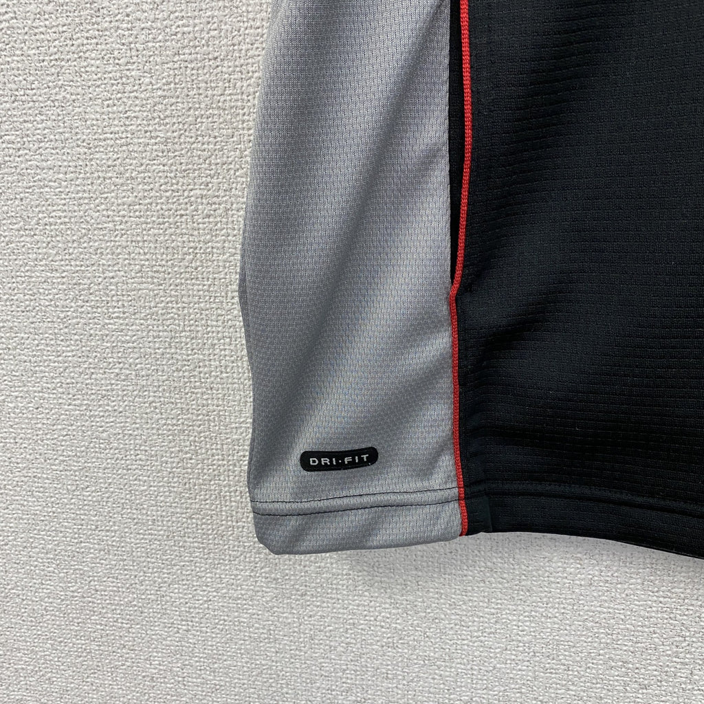 00s　NIKE　ナイキ　DRI-FIT　フルジップベスト　スウッシュ　ヴィンテージ　黒　ブラック　Lサイズ　古着