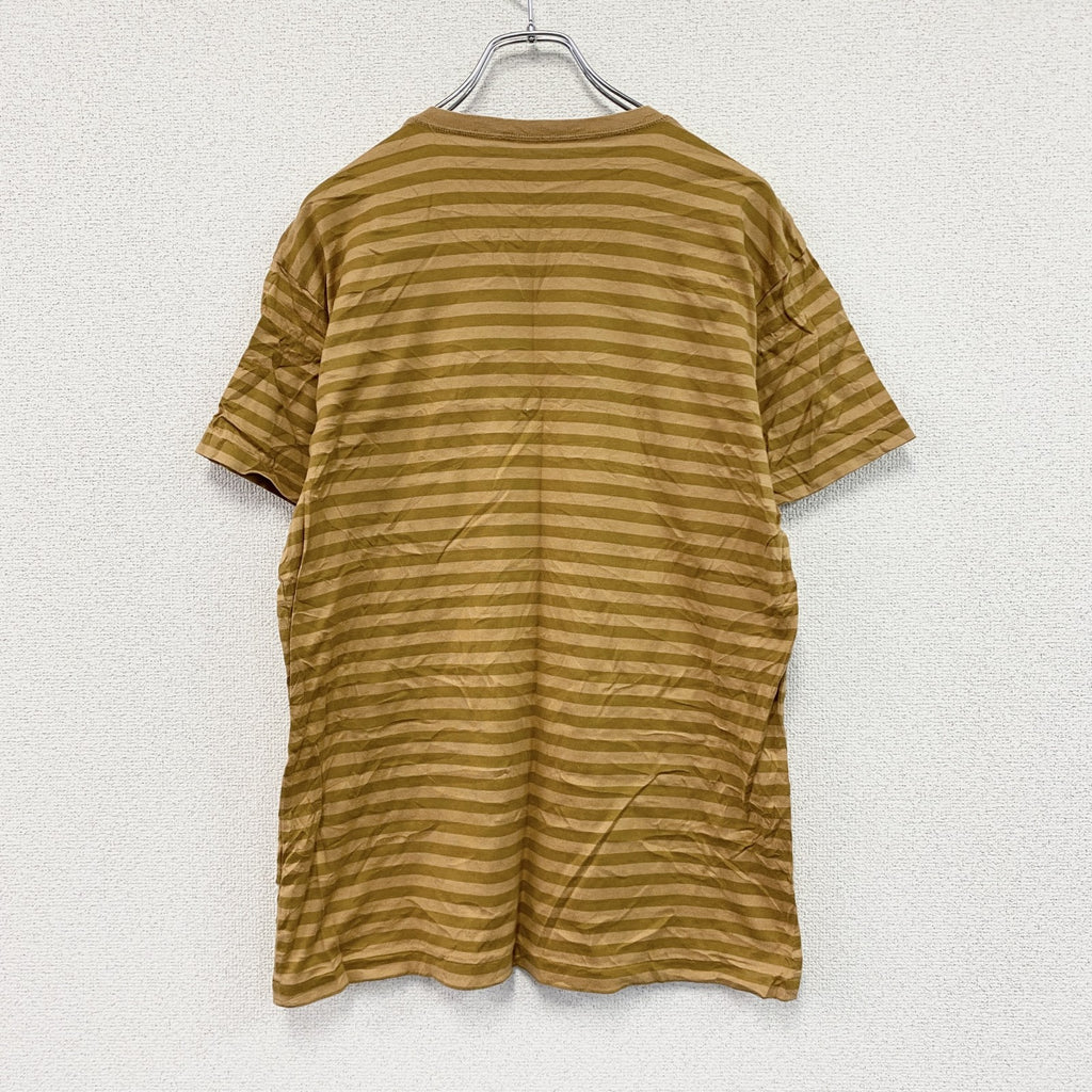 Papas　パパス　半袖Tシャツ　ボーダー　茶色　ブラウン　Sサイズ　古着