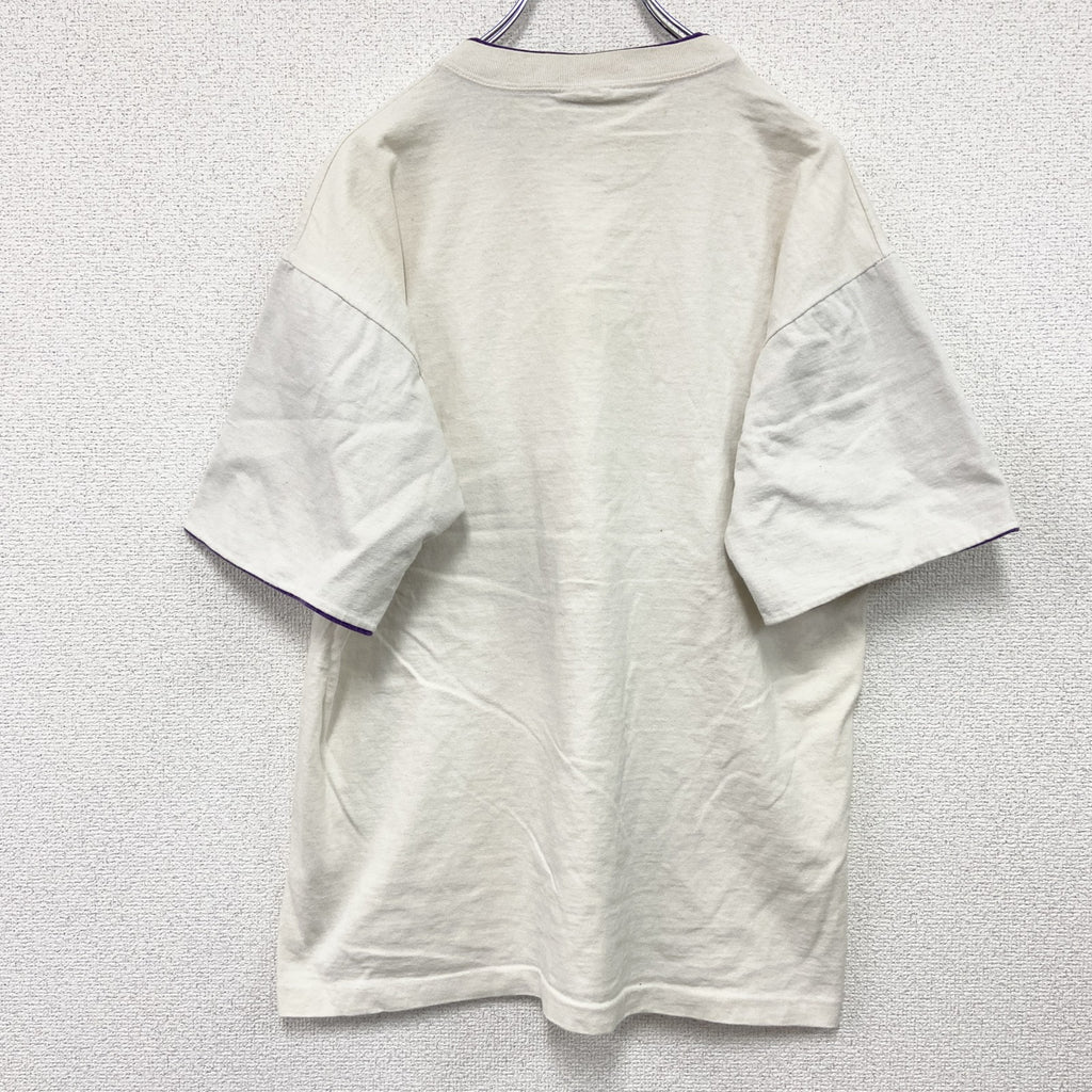 90s～　SEASONS　半袖プリントTシャツ　ORCAS　ヴィンテージ　白　ホワイト　Lサイズ　古着