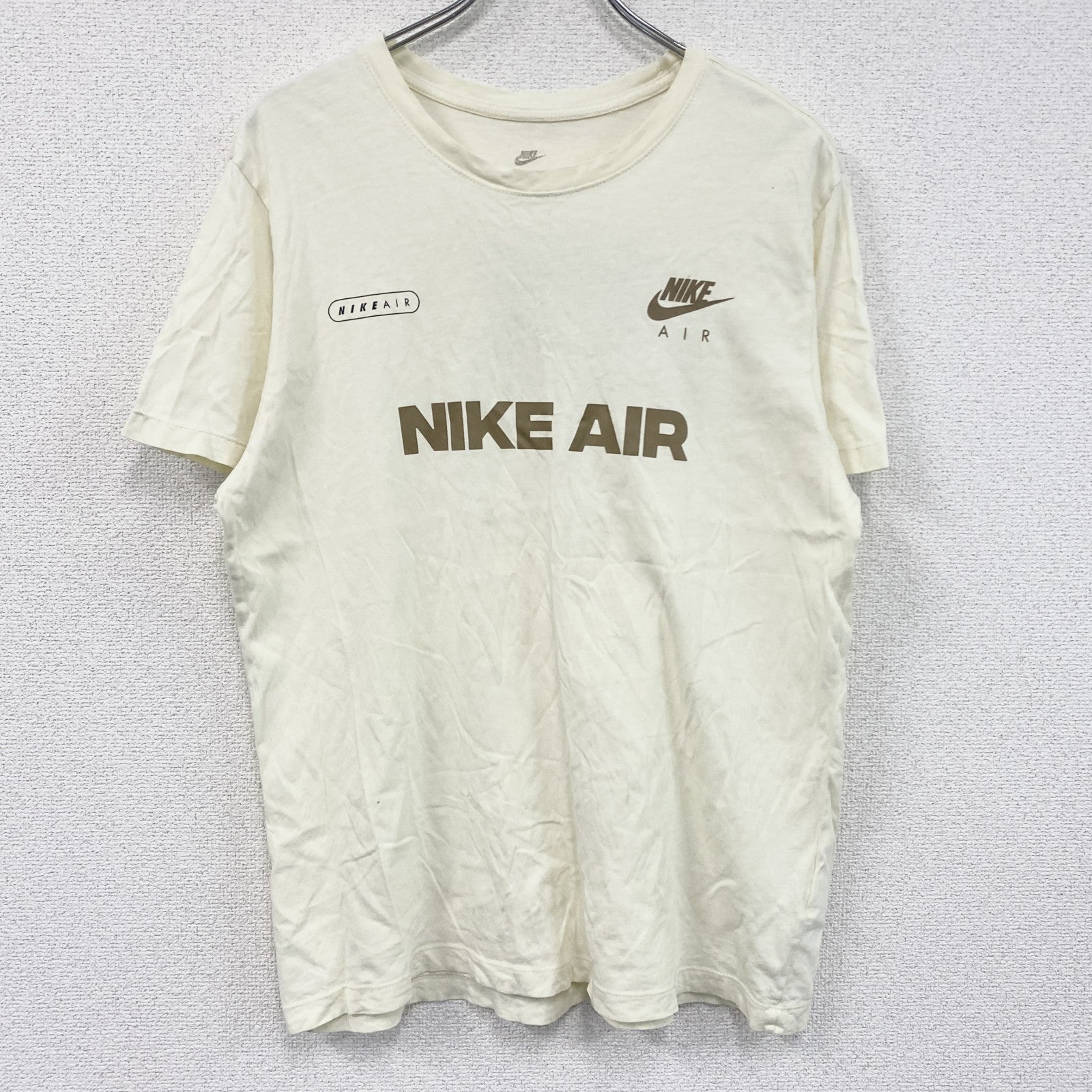 NIKE　ナイキ　半袖プリントTシャツ　アイボリー　XLサイズ　古着