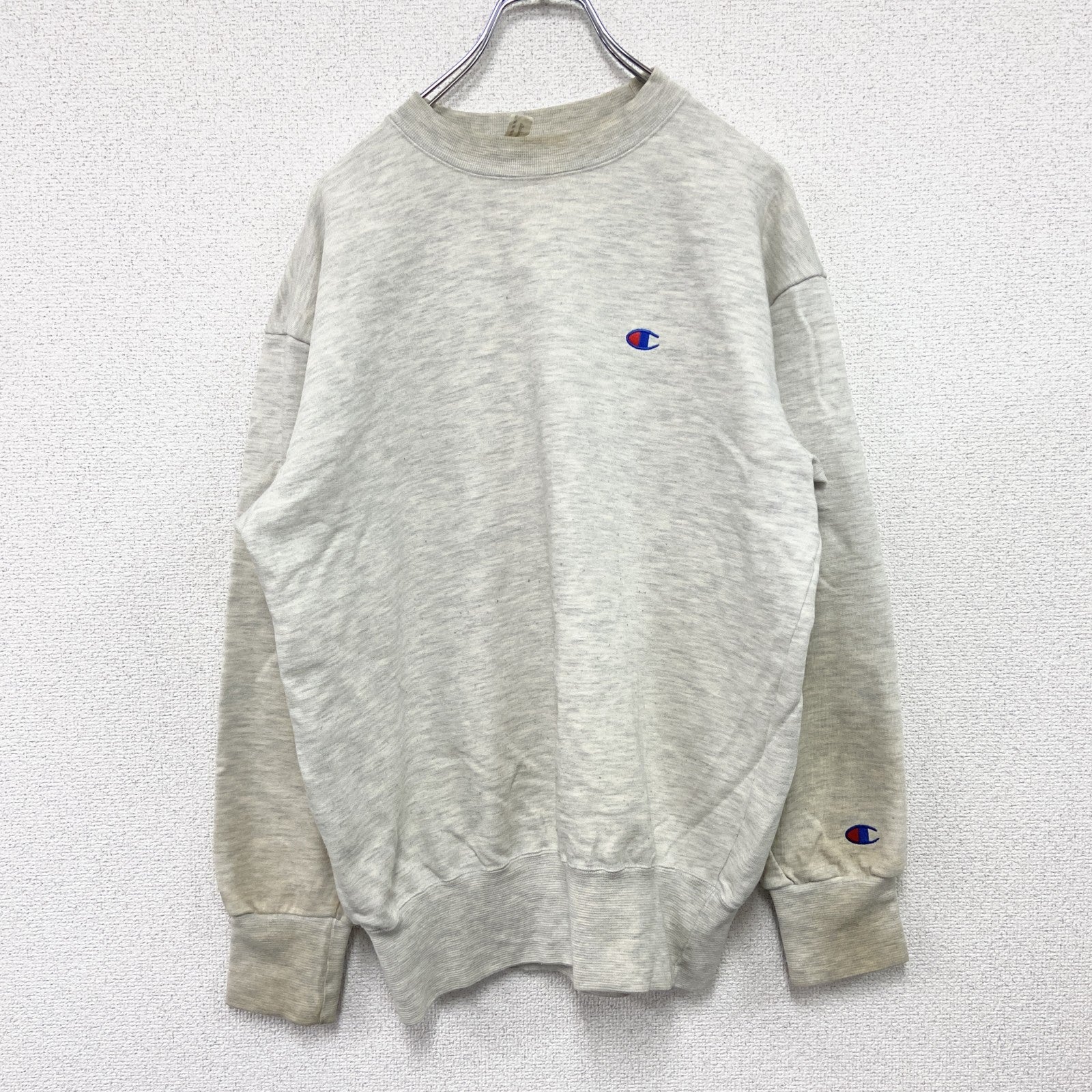 ～90s　Champion　チャンピオン　スウェット/トレーナー　ヴィンテージ　灰色　霜降りグレー　Mサイズ　古着