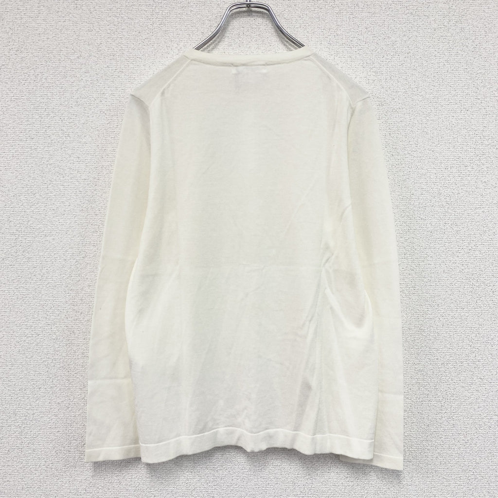 pierre cardin　ピエールカルダン　コットンニットカーディガン　デッドストック　アイボリー　42サイズ　古着