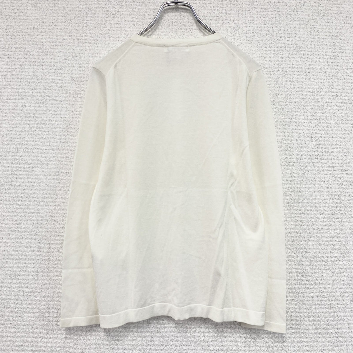 pierre cardin　ピエールカルダン　コットンニットカーディガン　デッドストック　アイボリー　42サイズ　古着