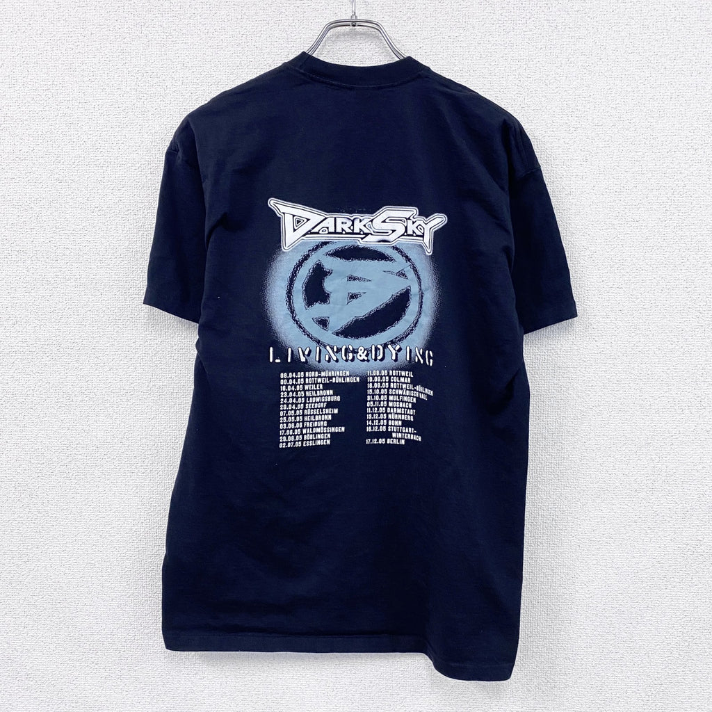 FRUIT OF THE LOOM　DARKSKY　半袖Tシャツ　バンドT　ツアーT　サイン入り　ブラック　Lサイズ　古着