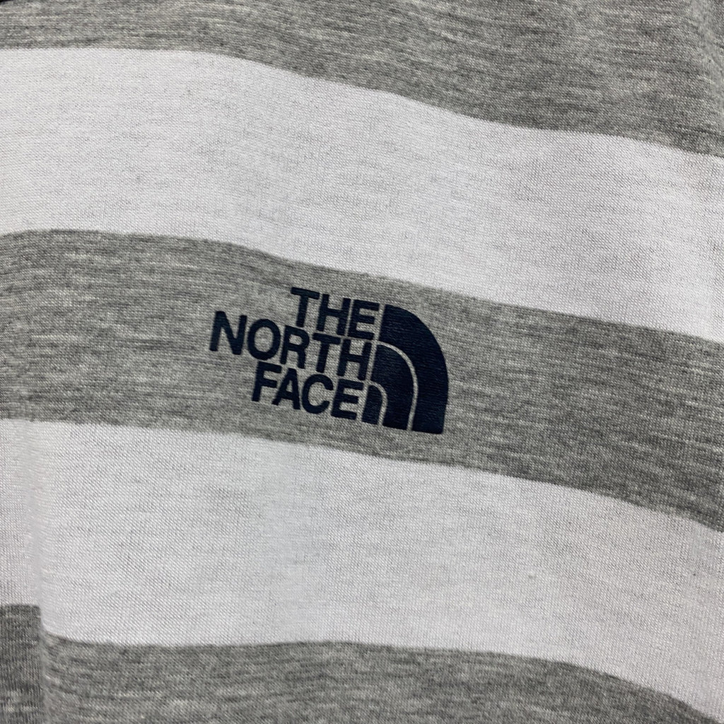 THE NORTH FACE　ザ・ノースフェイス　半袖ボーダーTシャツ　太ピッチ　灰色　グレー　Lサイズ　古着