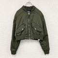 ZARA　ザラ　MA-1/ボンバージャケット　クロップド丈　カーキ　Mサイズ　古着