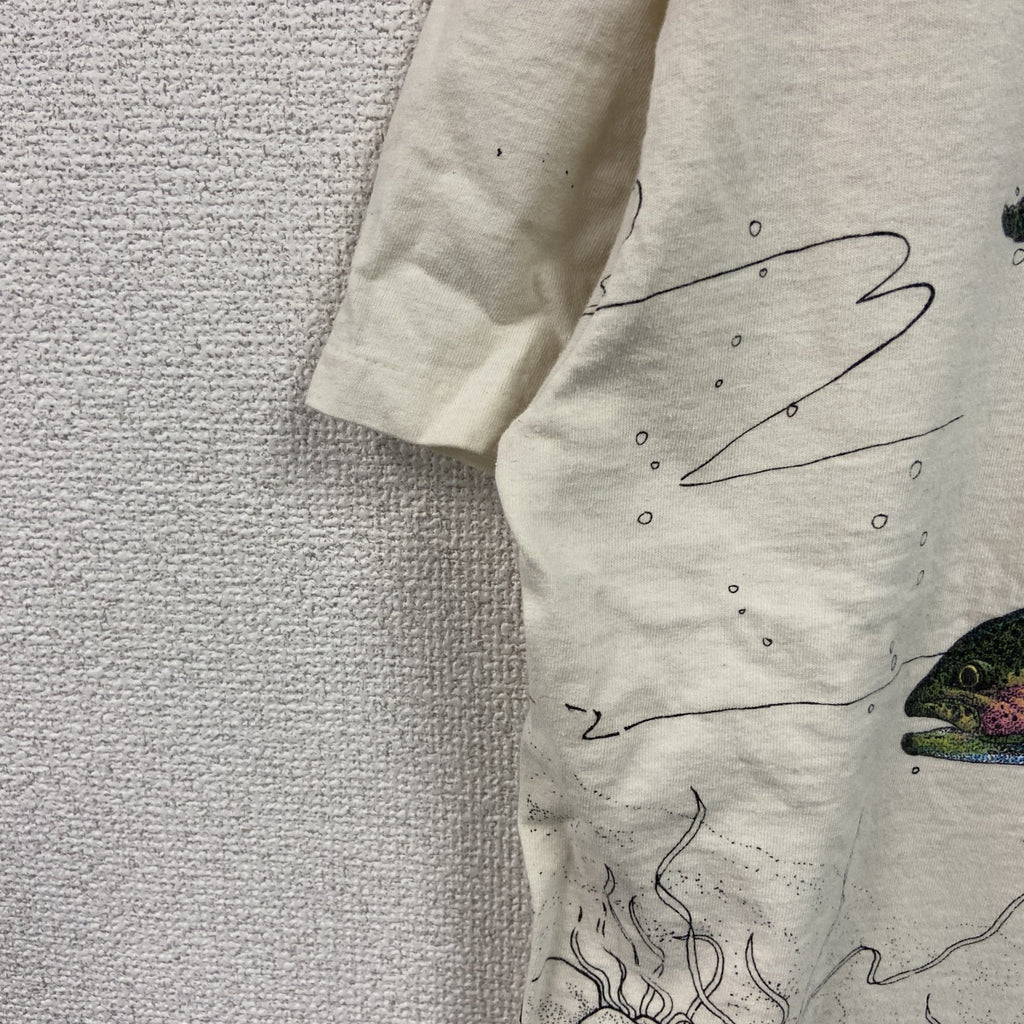 ONEITA　オニータ　半袖プリントTシャツ　シングルステッチ　白　ホワイト　XLサイズ　古着