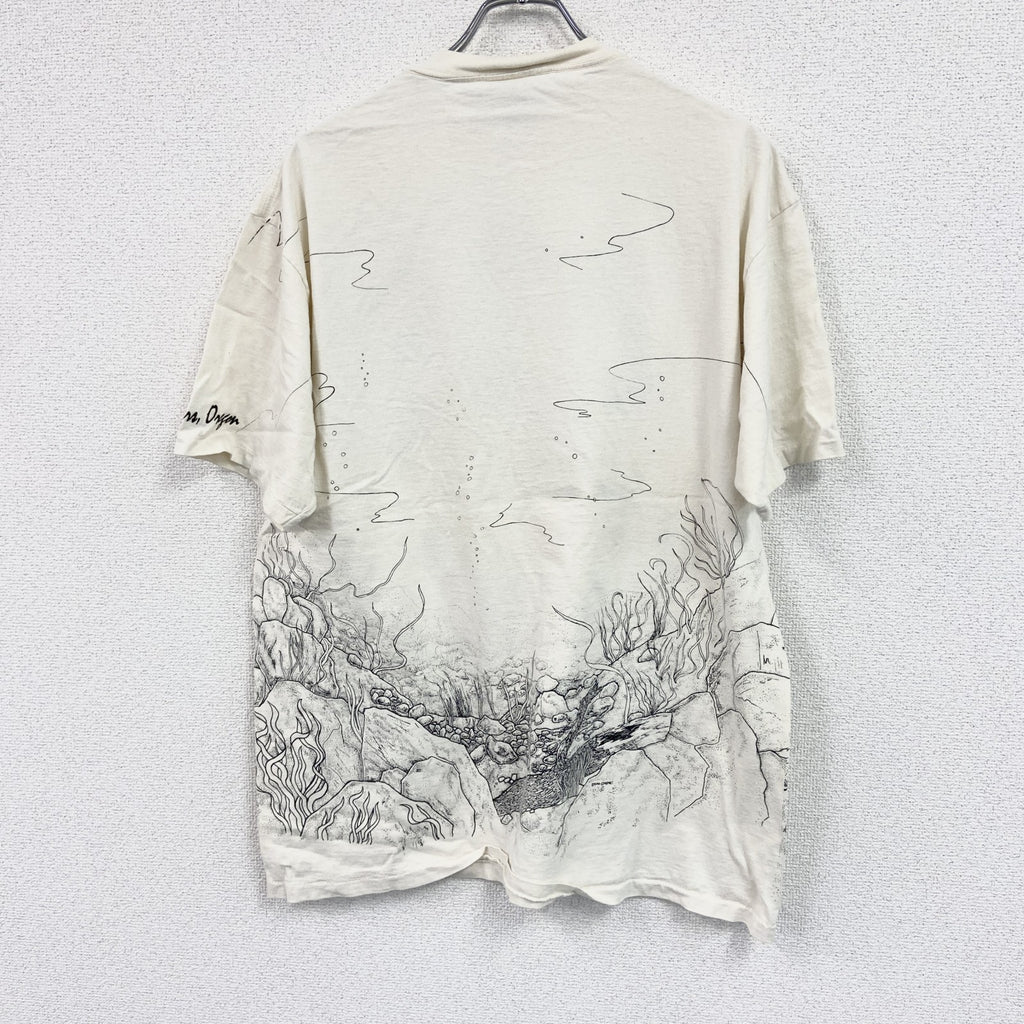 ONEITA　オニータ　半袖プリントTシャツ　シングルステッチ　白　ホワイト　XLサイズ　古着