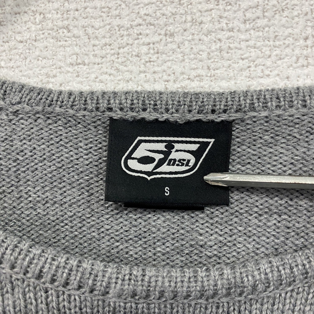 55DSL　フィフティーファイブディーエスエル　ウールニットセーター　ラグランスリーブ　灰色　グレー　Sサイズ　古着