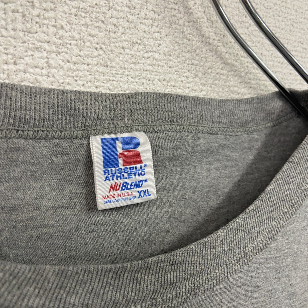 RUSSELL ATHLETIC　ラッセルアスレチック　半袖プリントTシャツ　シングルステッチ　灰色　グレー　XXLサイズ　古着