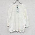 pierre cardin　ピエールカルダン　透かしボーダープルオーバー　長袖Tシャツ/ロンT　デッドストック　オフホワイト　42サイズ　古着