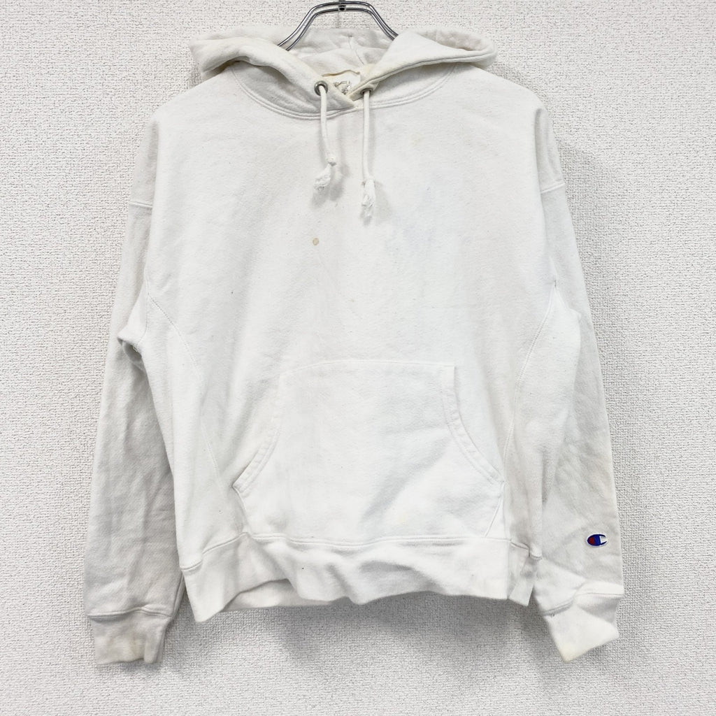 Champion　チャンピオン　リバースウィーブ　スウェットパーカー/フーディー　目無し　白　ホワイト　Lサイズ　古着