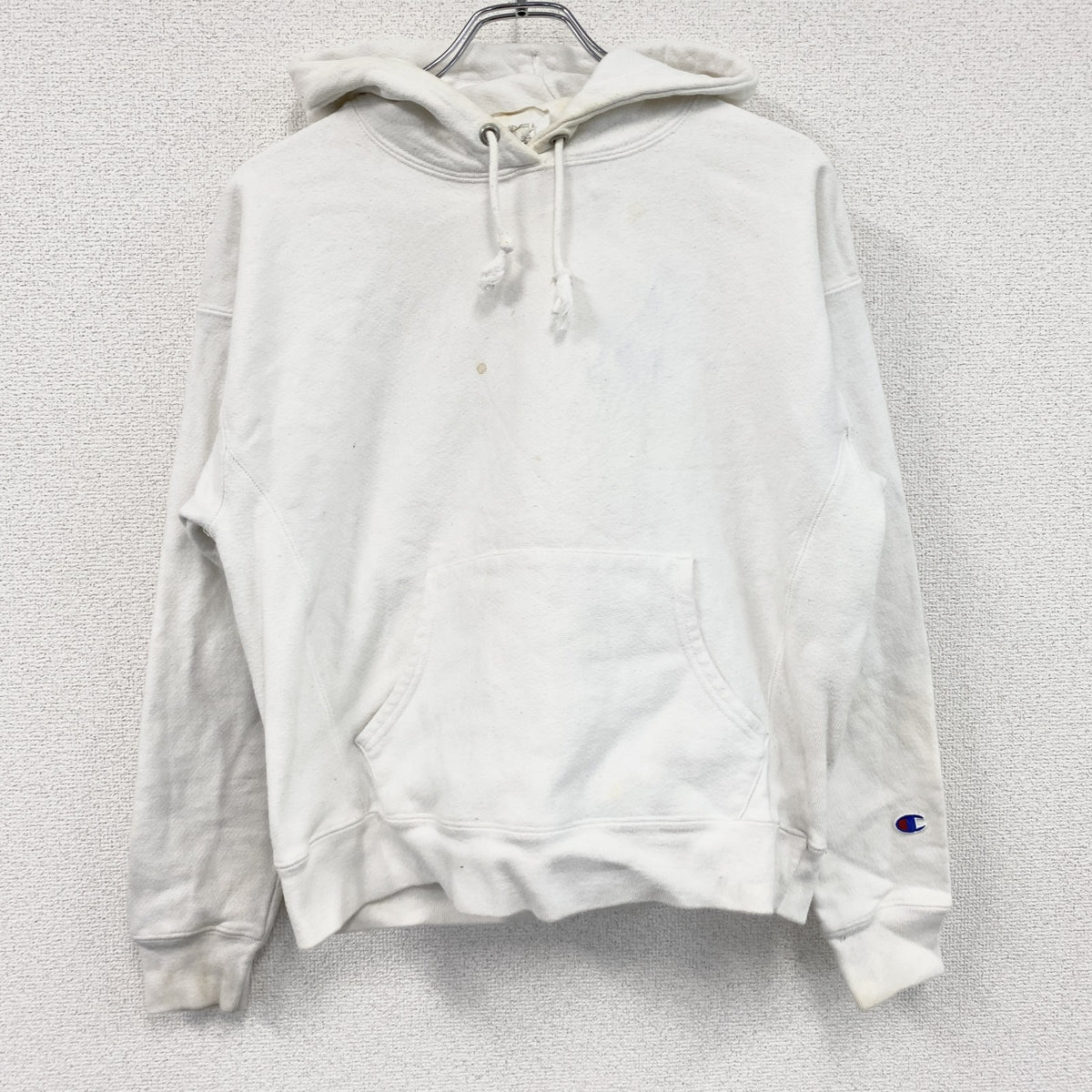 Champion　チャンピオン　リバースウィーブ　スウェットパーカー/フーディー　目無し　白　ホワイト　Lサイズ　古着