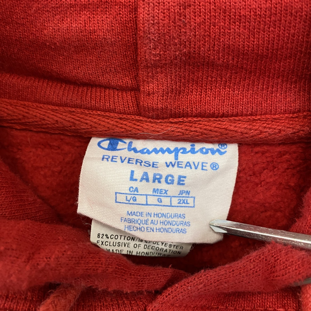 Champion　チャンピオン　リバースウィーブ　スウェットパーカー/フーディー　赤　レッド　Lサイズ　古着