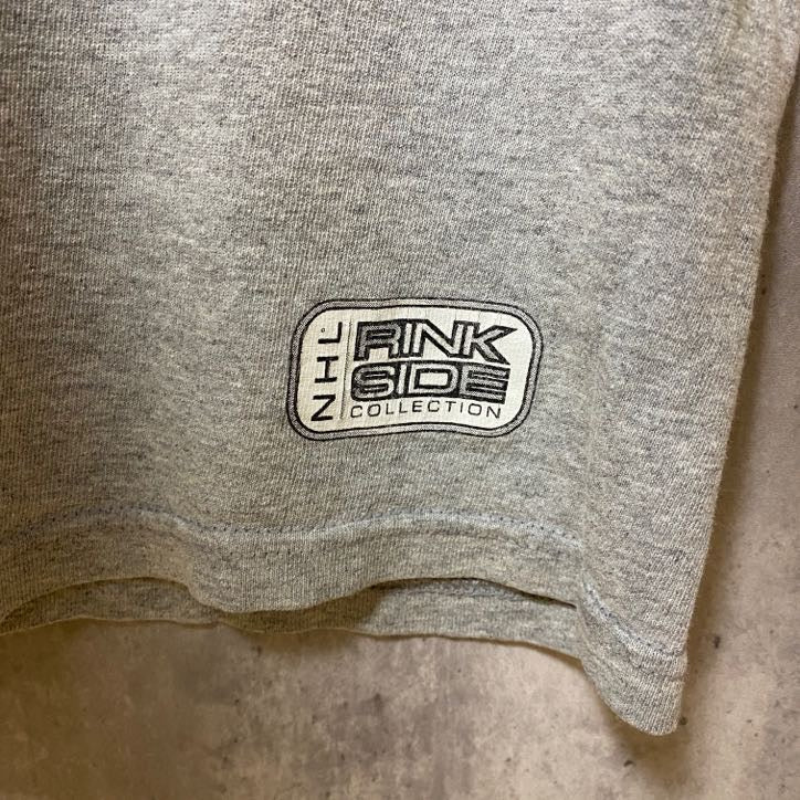 NHL シカゴブラックホークス　アイスホッケー　半袖オフィシャルプリントTシャツ　スポーツ　グレー　灰色　Lサイズ　古着