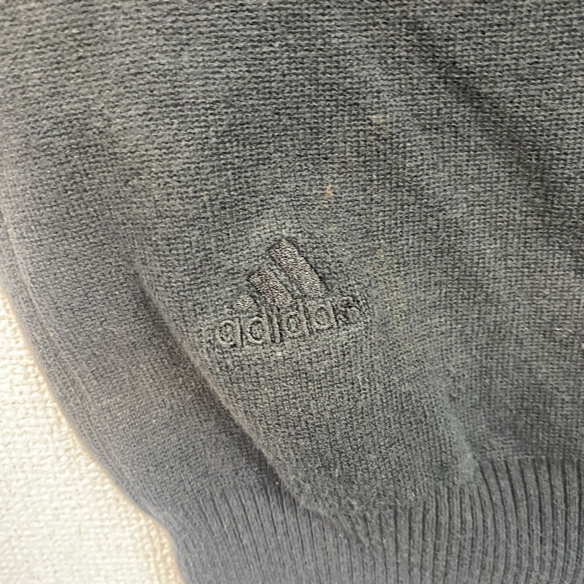 00s　adidas golf　アディダスゴルフ　CLIMALITE　コットンニットベスト　スリーストライプス　ヴィンテージ　黒　ブラック　XLサイズ　古着