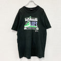90s　FRUIT OF THE LOOM　フルーツオブザルーム　半袖プリントTシャツ　USA製　ヴィンテージ　シングルステッチ　黒　ブラック　XLサイズ カットソー メンズ コットン 古着