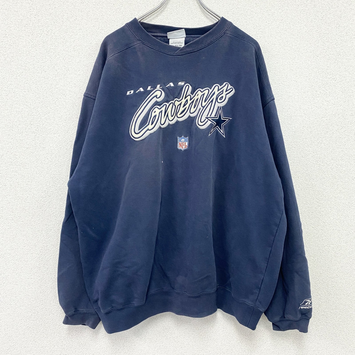 90s～　Reebok　リーボック　NFL　ダラスカウボーイ　スウェット/トレーナー　ヴィンテージ　紺　ネイビー　XLサイズ　古着