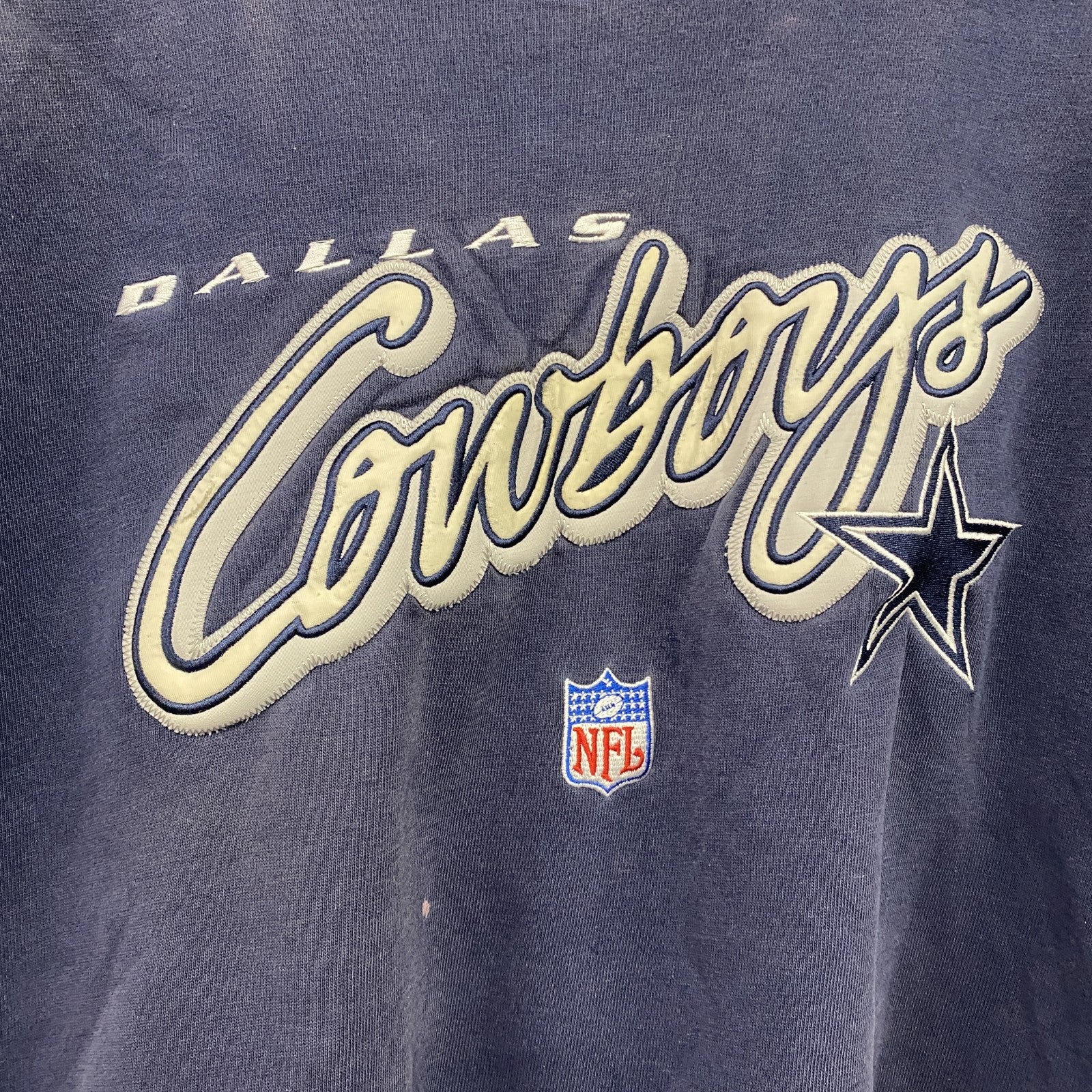 90s～　Reebok　リーボック　NFL　ダラスカウボーイ　スウェット/トレーナー　ヴィンテージ　紺　ネイビー　XLサイズ　古着