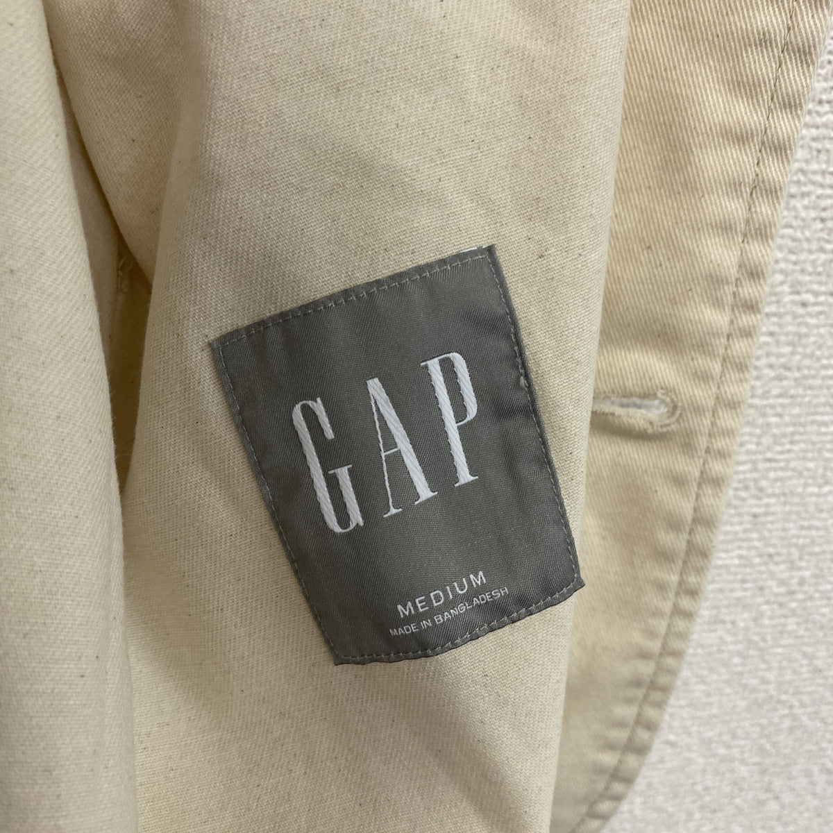 GAP　ギャップ　ワークジャケット　テーラードジャケット　アイボリー　Mサイズ ワークウェア メンズ コットン 古着