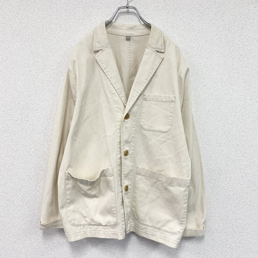 GAP　ギャップ　ワークジャケット　テーラードジャケット　アイボリー　Mサイズ ワークウェア メンズ コットン 古着