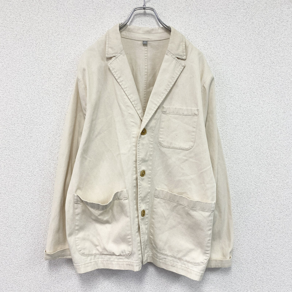 GAP　ギャップ　ワークジャケット　テーラードジャケット　アイボリー　Mサイズ ワークウェア メンズ コットン 古着
