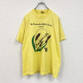 80s～　FRUIT OF LOOM　半袖プリントTシャツ　ヴィンテージ　シングルステッチ　黄　イエロー　Lサイズ　古着